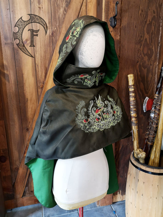 Mushroom Cottage Embroidered Cloak