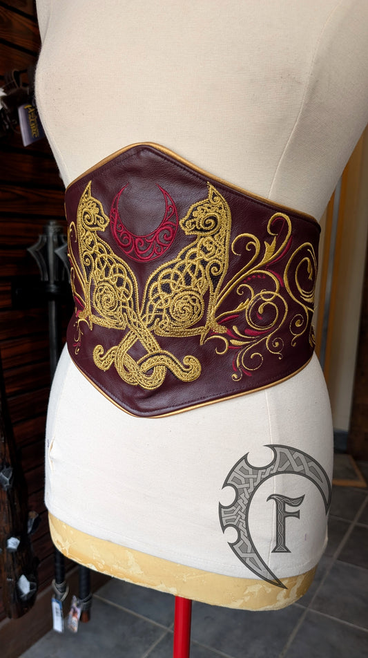 Witchy Cat Embroidered Belt