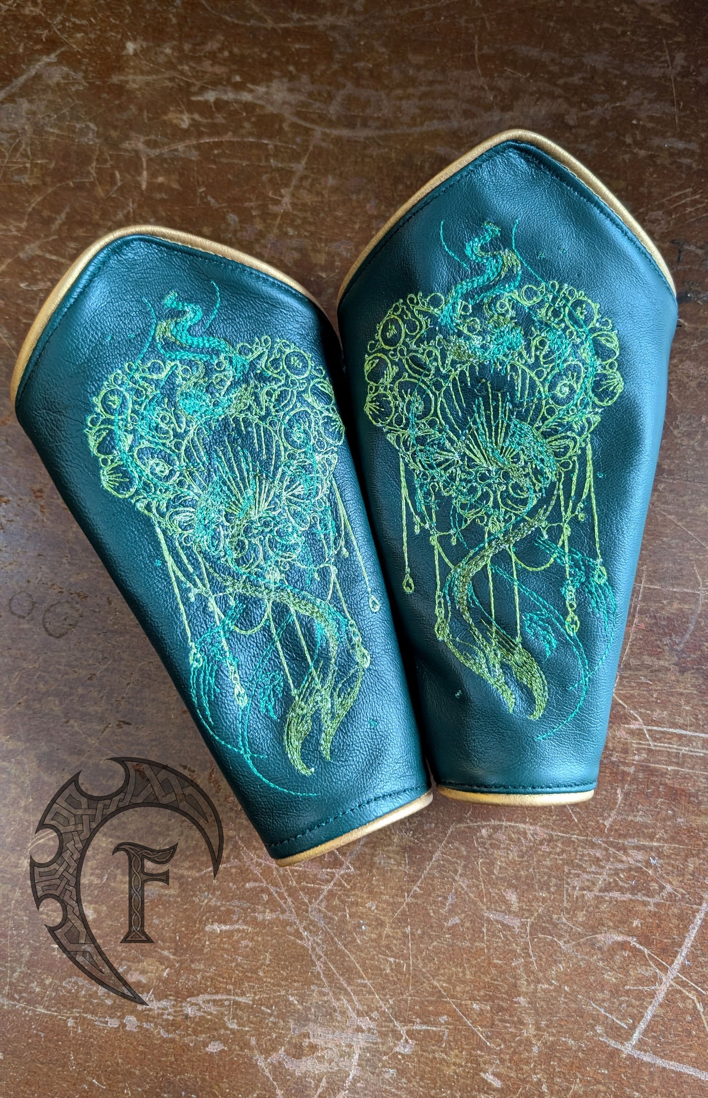 Sun Glory Embroidered Armbands