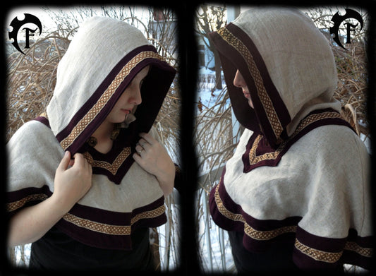 Deluxe Viking/celtic small cape, costume, larp, fantasy, clothing, larping, cape, capeline, shoulder cape,