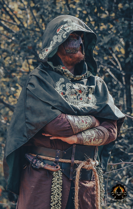 Mushroom Cottage Embroidered Cloak