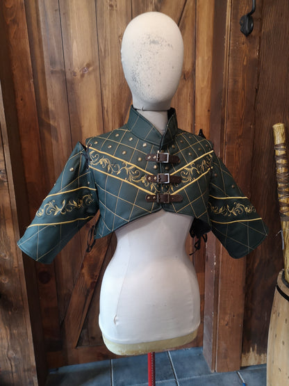 Elven embroidered leather gambeson
