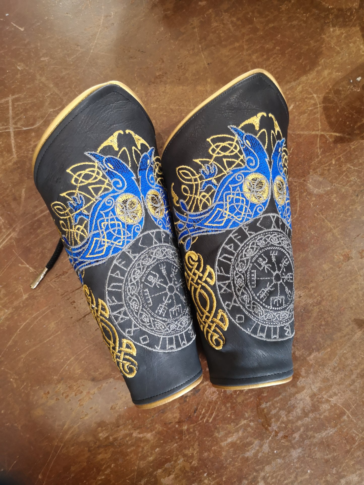 All Father leather embroidered bracers