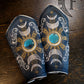 Moon leather embroidered bracers